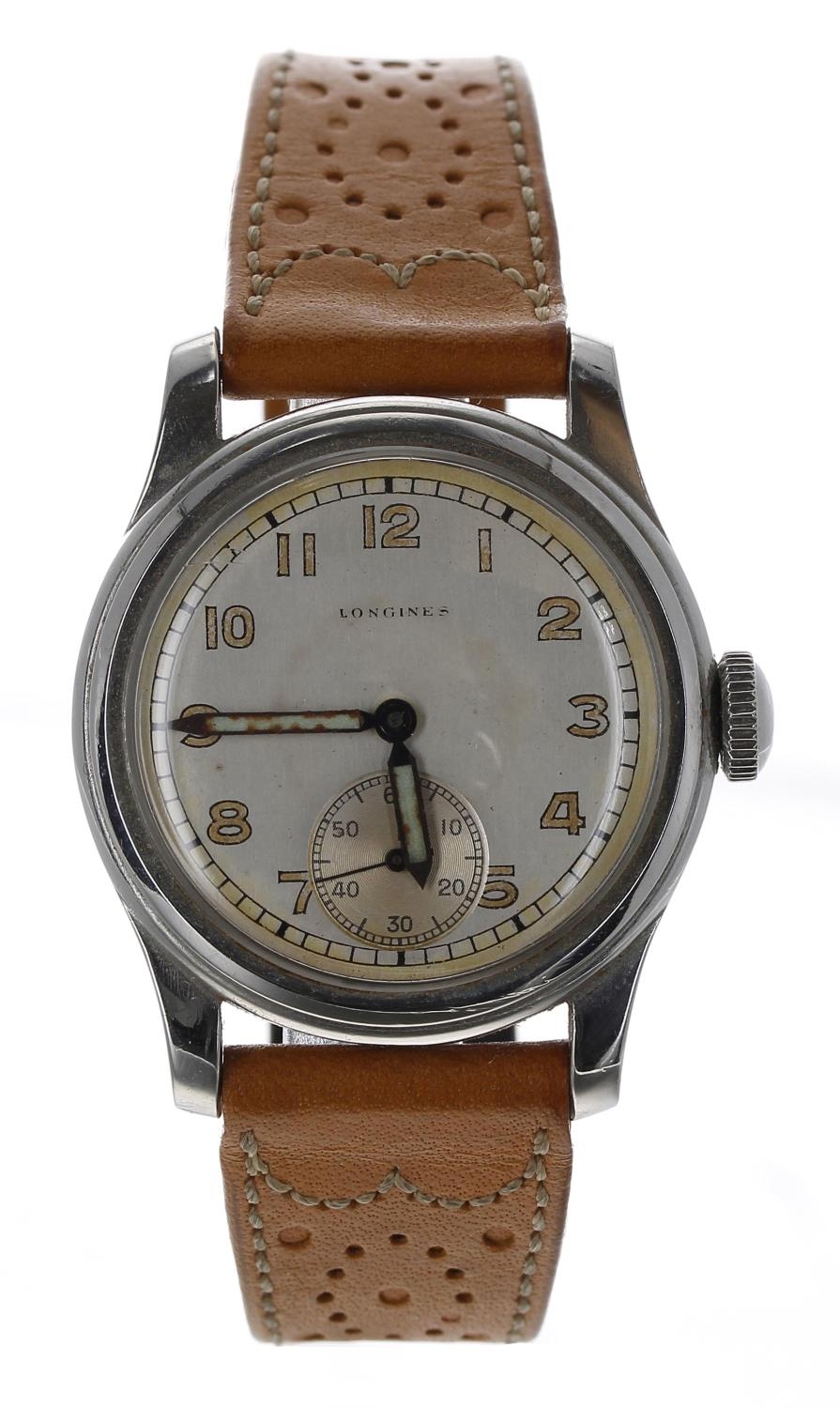 Longines WWII period stainless steel gentleman's wristwatch, case no. 22702 234, serial no. 6701xxx,