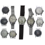 Quantity of mid-size gentleman's wristwatches principally for repair to include Bentima and Tell