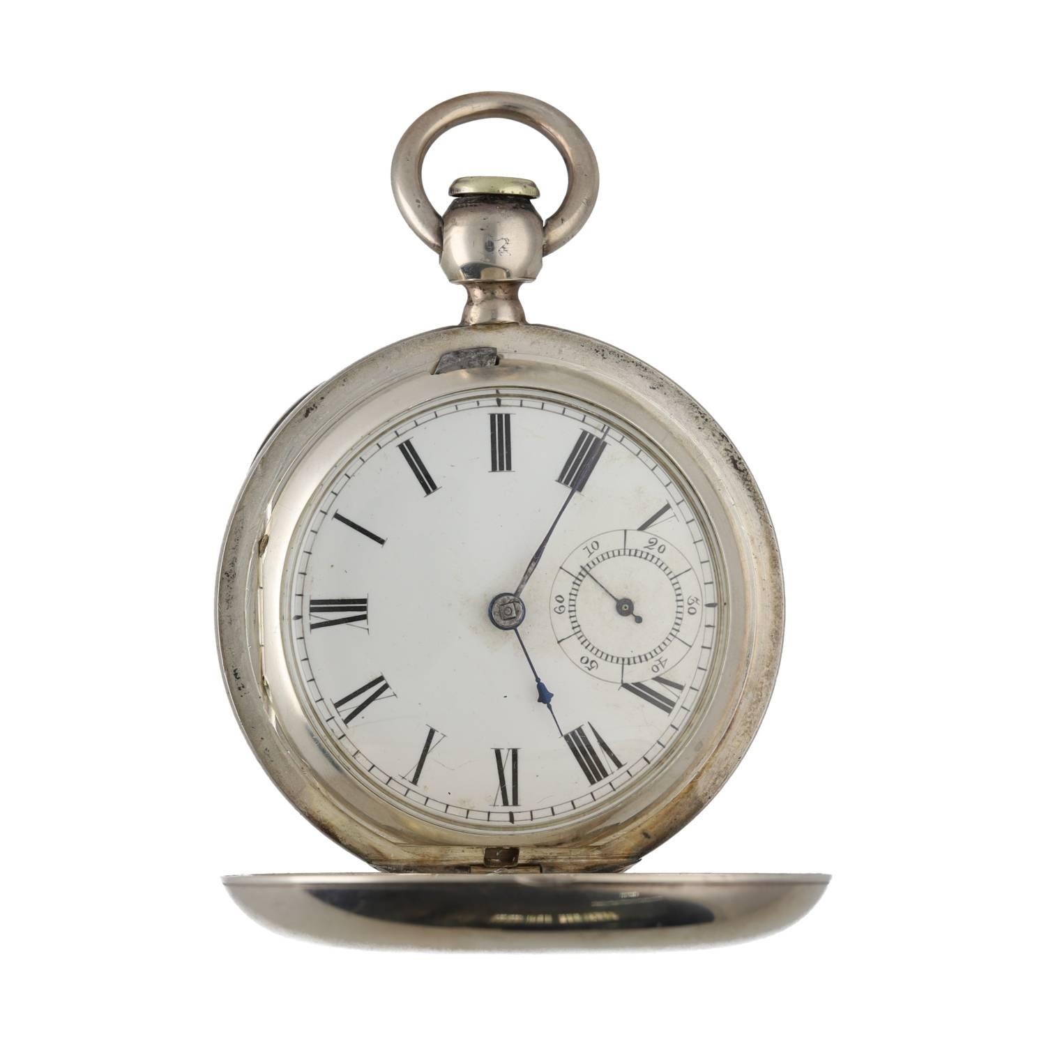 W. H. Ferry, Elgin, Illinois coin silver lever hunter pocket watch, signed movement with Patent