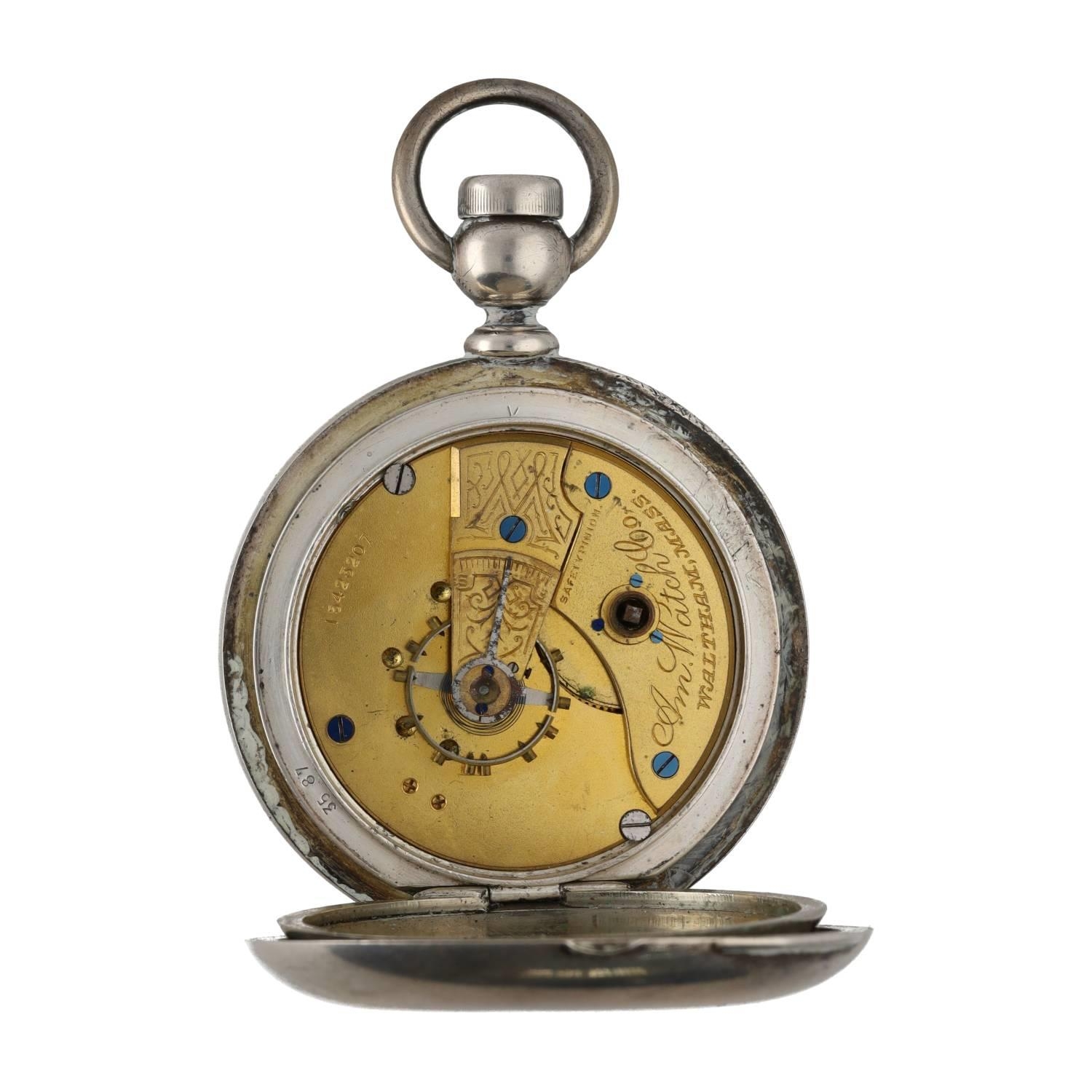 American Waltham lever hunter pocket watch, circa 1906, serial no. 15423207, signed movement with - Image 2 of 4