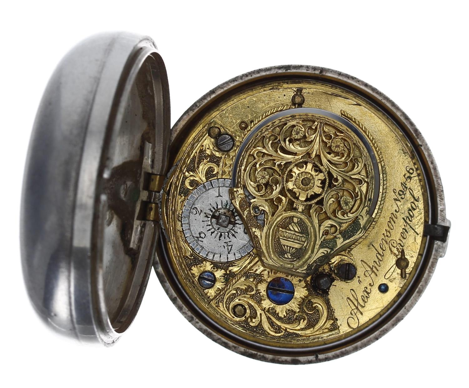 Alex’nd Anderson, Liverpool - English 18th century verge pair cased pocket watch, London 1794, - Bild 3 aus 6