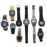 Collection of LCD digital wristwatches to include Casio, Lorus, Avia-Tec, Timex (9)