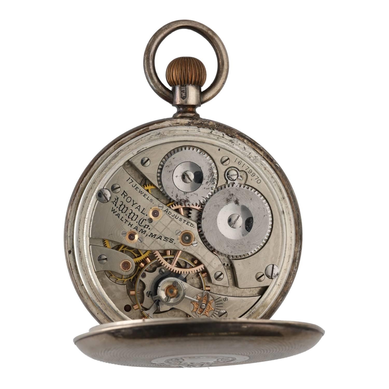 American Waltham 'Royal' silver lever pocket watch, circa 1907, serial no. 16179970, signed 17 jewel - Image 3 of 4
