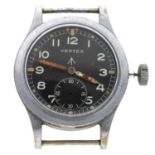 Vertex British Military issue nickel and stainless steel gentleman's wristwatch, signed circular