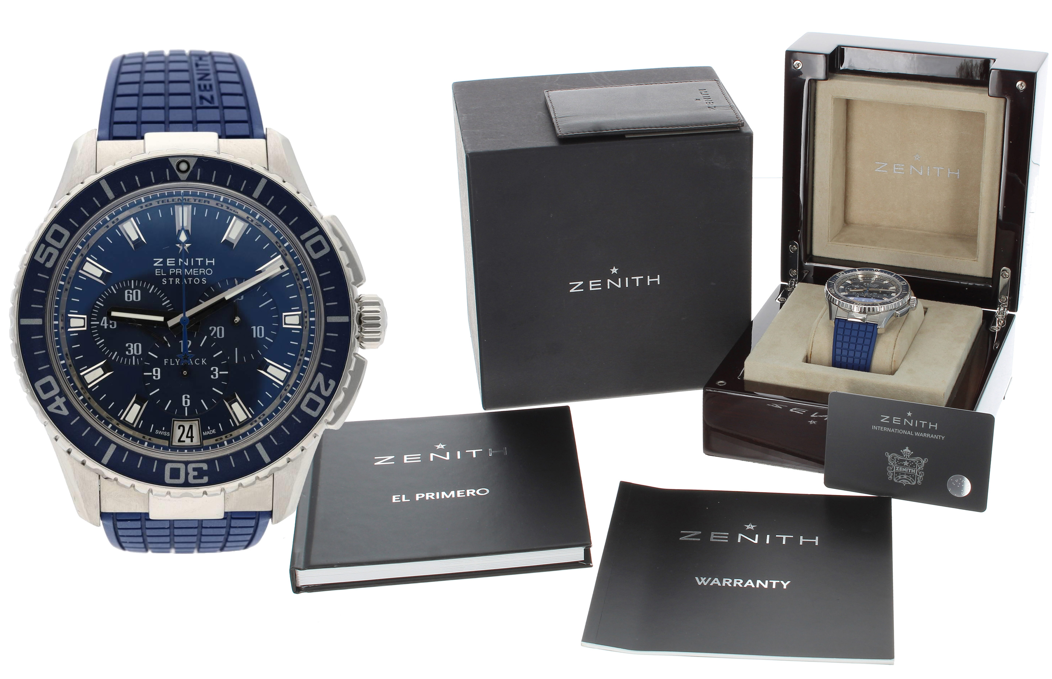 Fine Zenith El Primero Stratos Flyback automatic chronograph stainless steel gentleman's wristwatch,