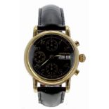 MontBlanc Meisterstuck Chronograph automatic gold plated gentleman's wristwatch, reference no. 7001,