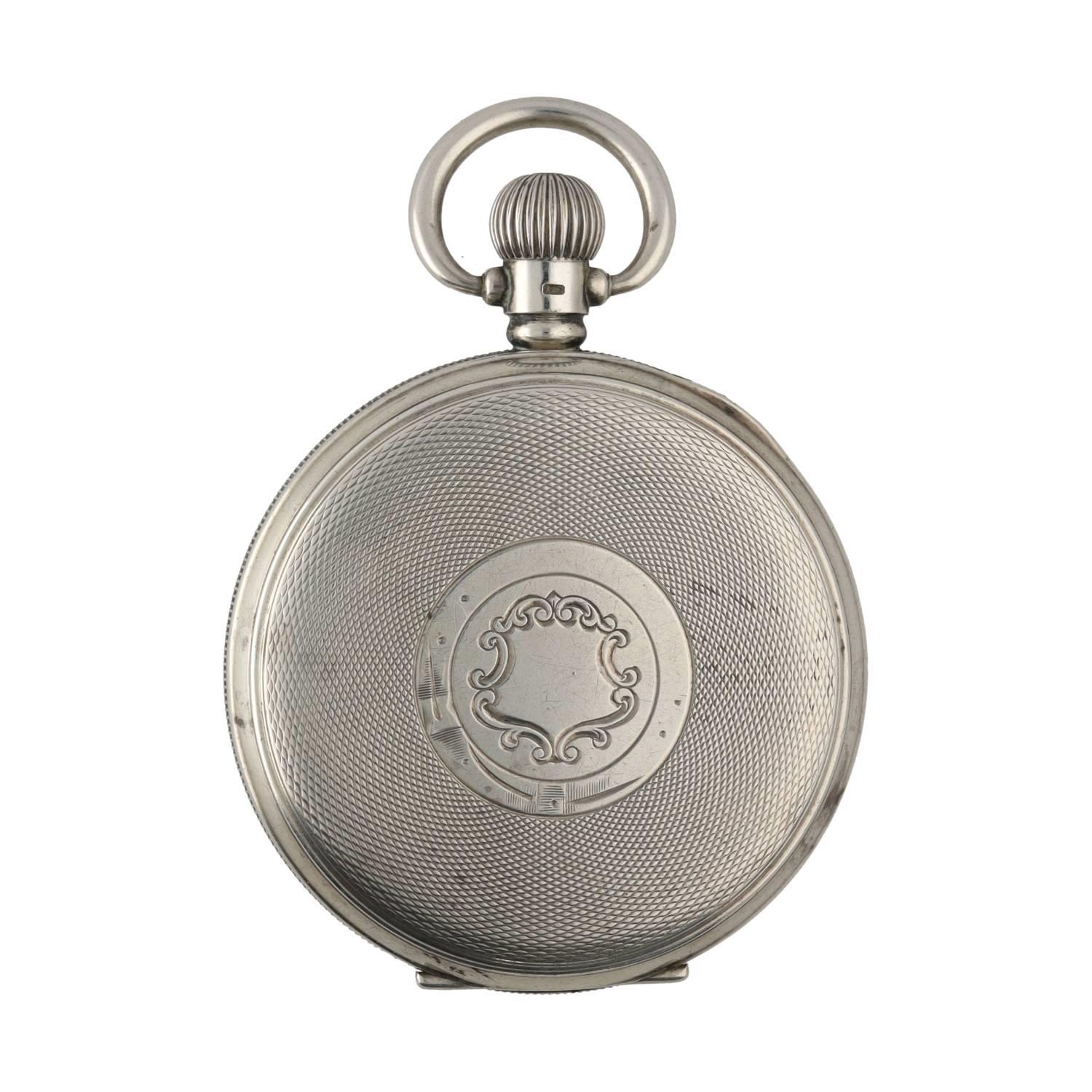 American Watham silver lever pocket watch, circa 1925, serial no. 25172283, signed movement, - Image 3 of 3