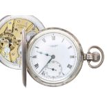 J.W. Benson - silver lever half hunter pocket watch, Birmingham 1928, signed 17 jewel movement,
