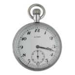 Cyma nickel cased lever pocket watch, signed 15 jewel movement, no. 423664, signed dial with