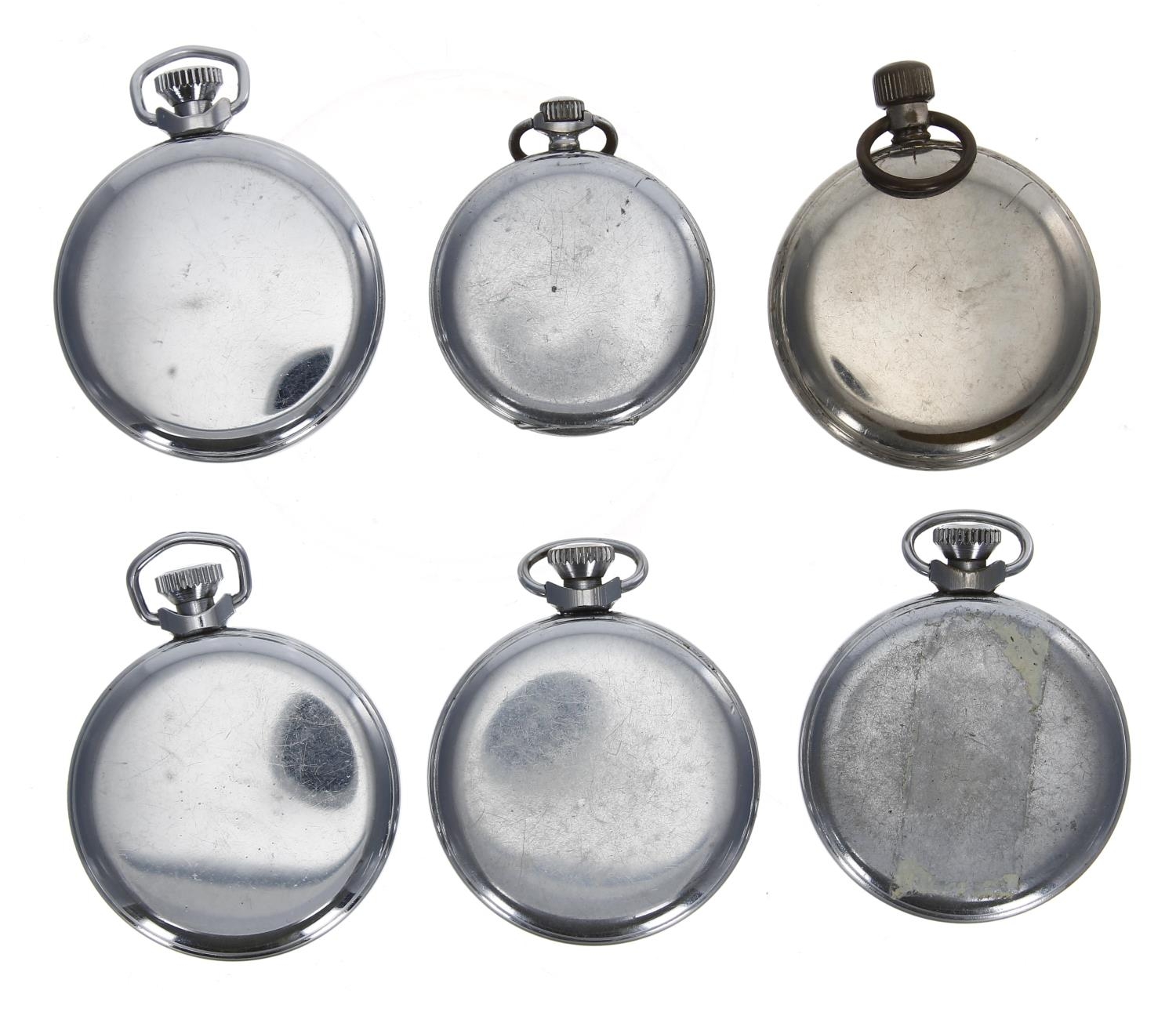 Six Ingersoll chrome cased pocket watches to include two Ingersoll Triumph, Ingersoll Defiance and - Image 2 of 2