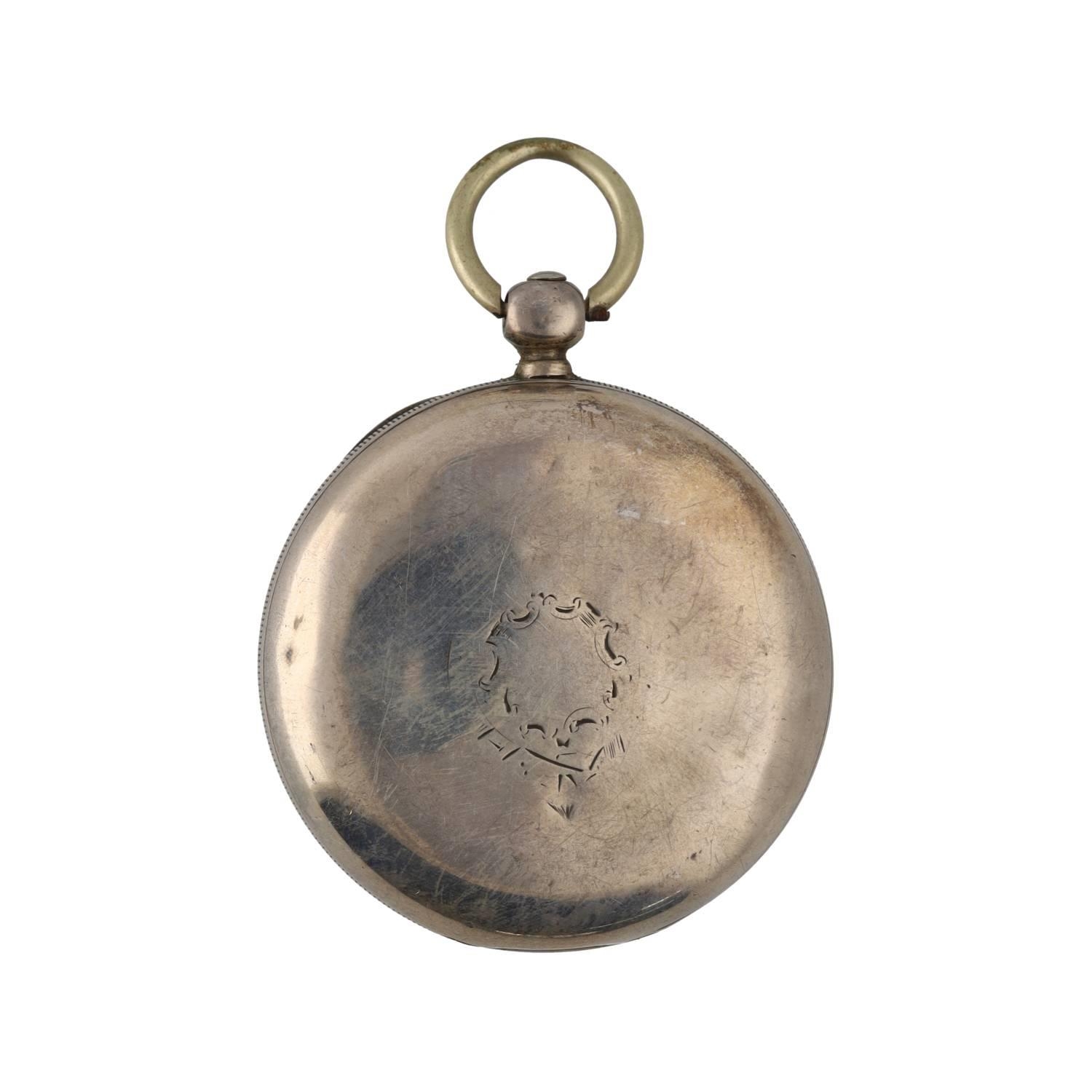 American Waltham silver lever pocket watch, circa 1884, serial no. 2635564, signed movement with - Image 3 of 3