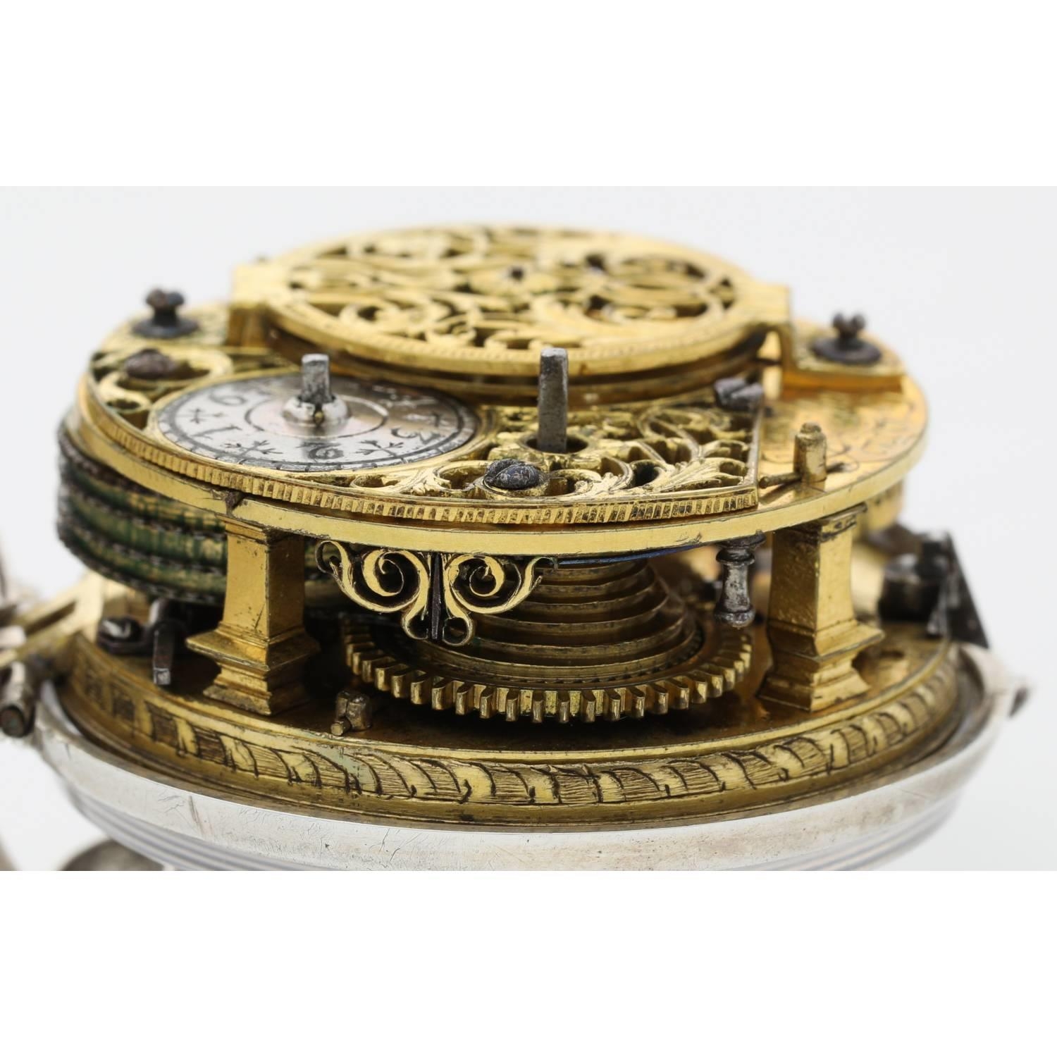 John Wilter, London - English 18th century silver pair cased verge pocket watch, the fusee - Bild 5 aus 10
