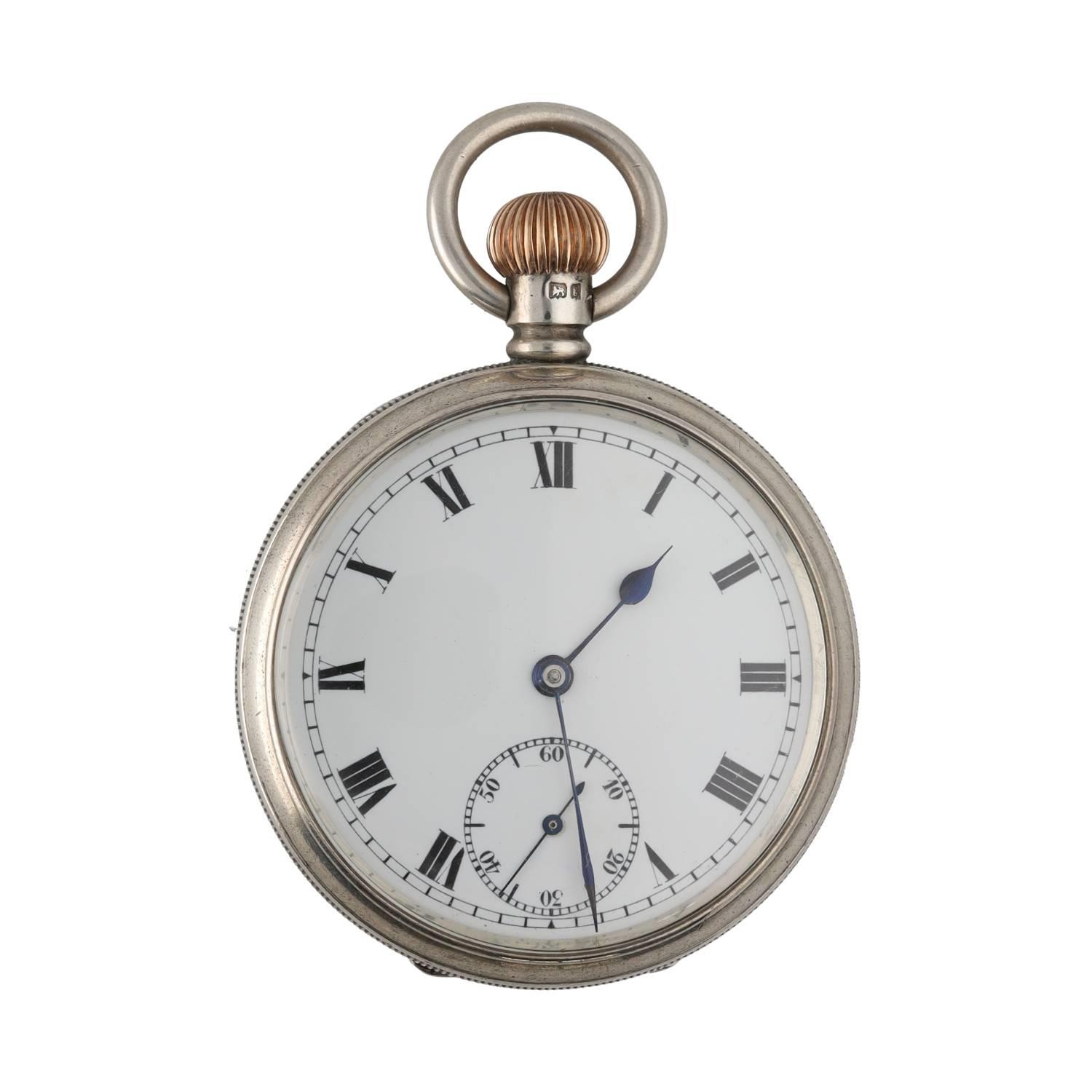 Edwardian silver lever pocket watch, Birmingham 1906, 16 jewel three quarter plate movement, no.