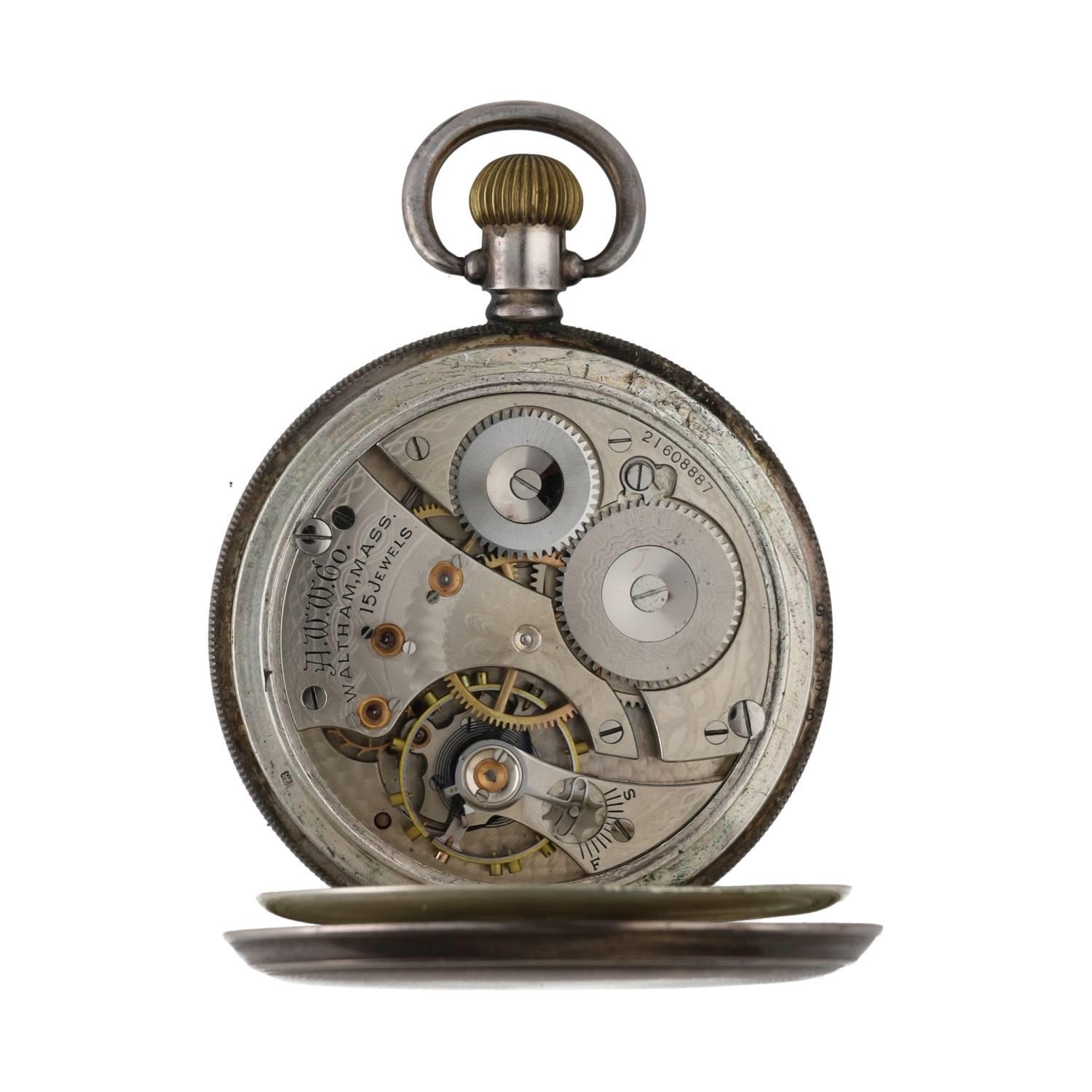 American Waltham 'Braille' silver lever hunter pocket watch, circa 1917, serial no. 21608887, signed - Image 3 of 5