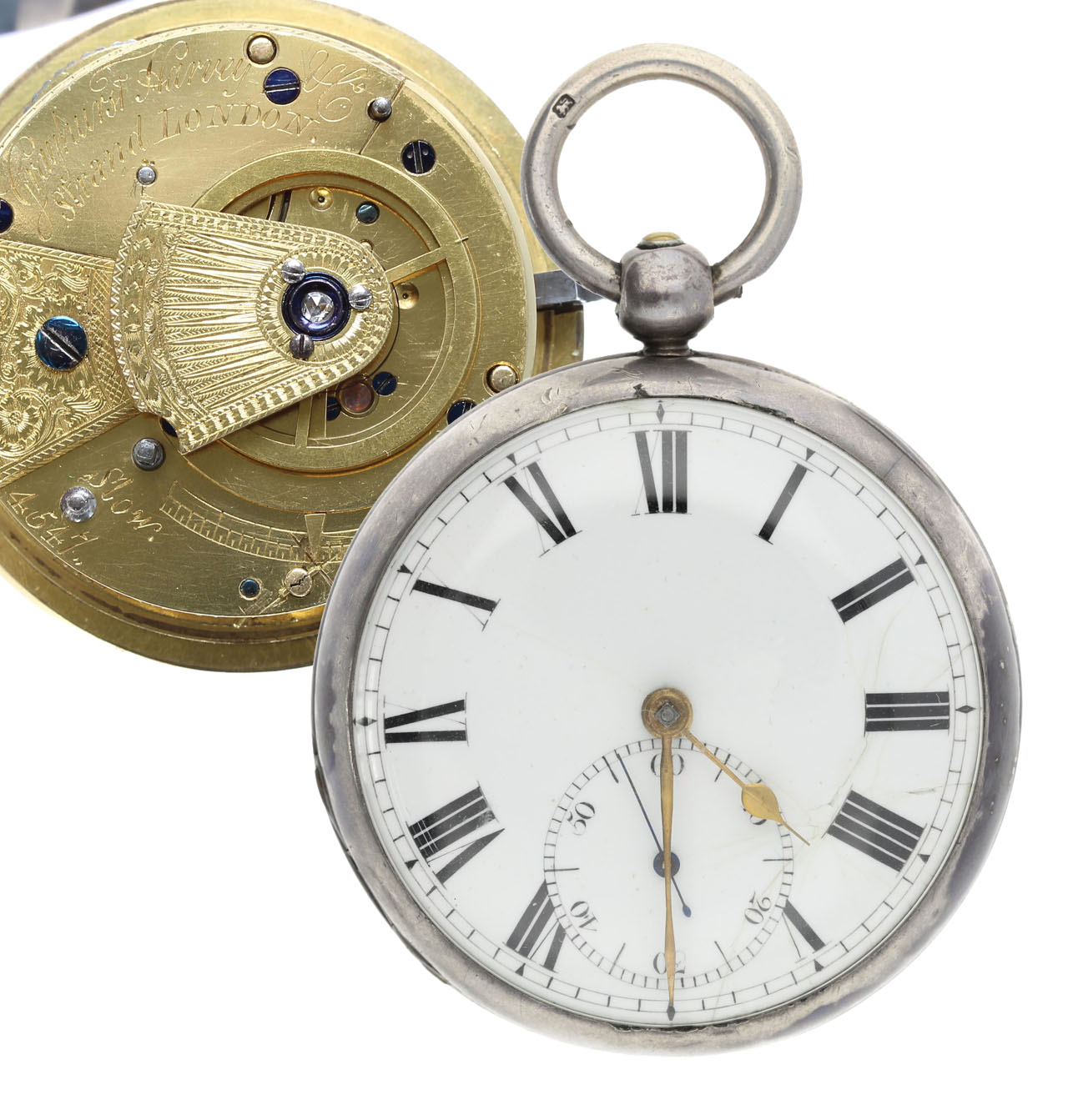 Grayhurst Harvey & Co., London - William IV silver cylinder pocket watch, London 1834, signed