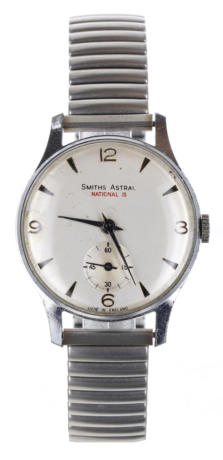 Smiths Astral National 15 nickel/chrome and stainless steel gentleman's wristwatch, circular