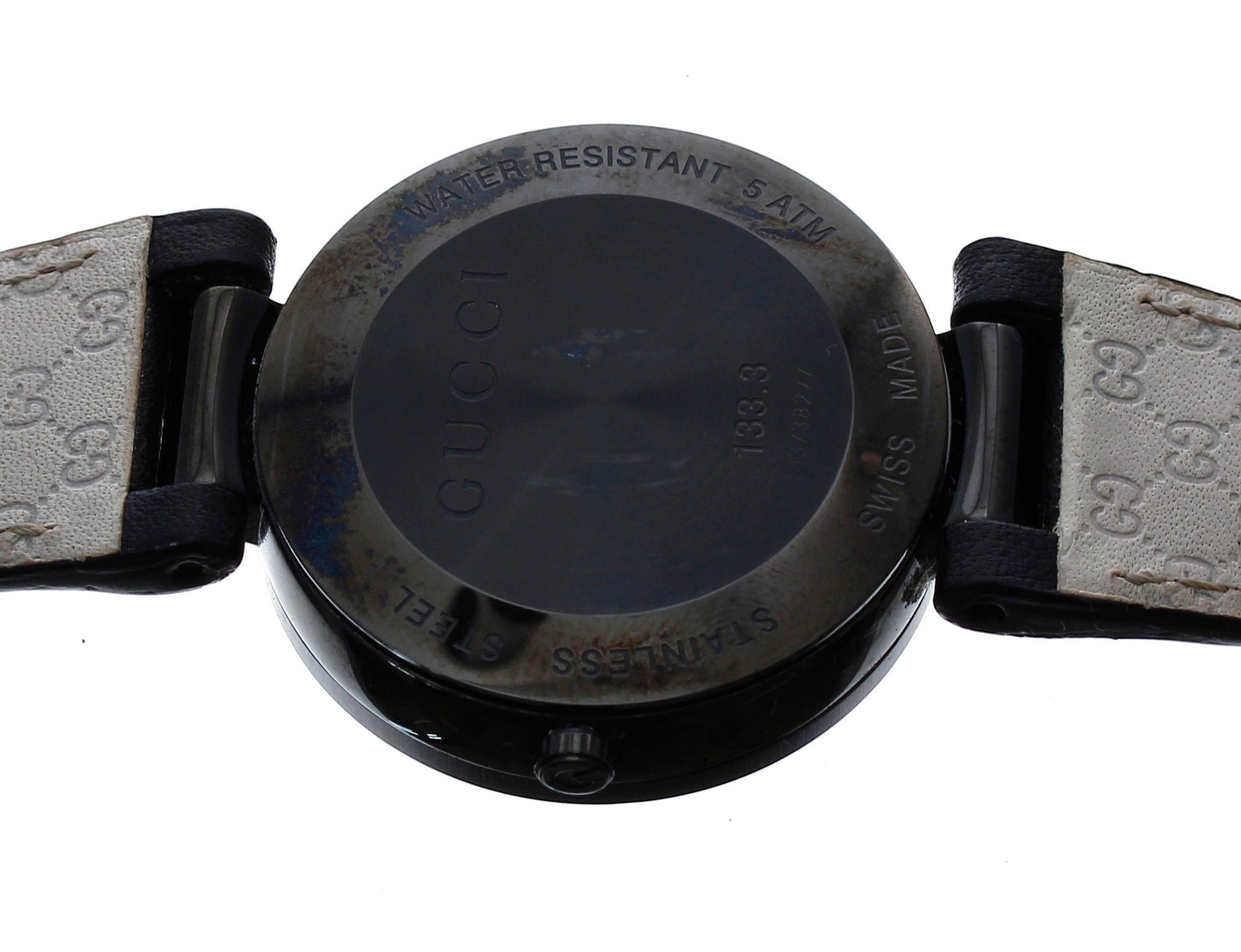 Gucci Interlocking-G ceramic wristwatch, reference no. 133.3, black dial, quartz, Gucci black - Image 2 of 2
