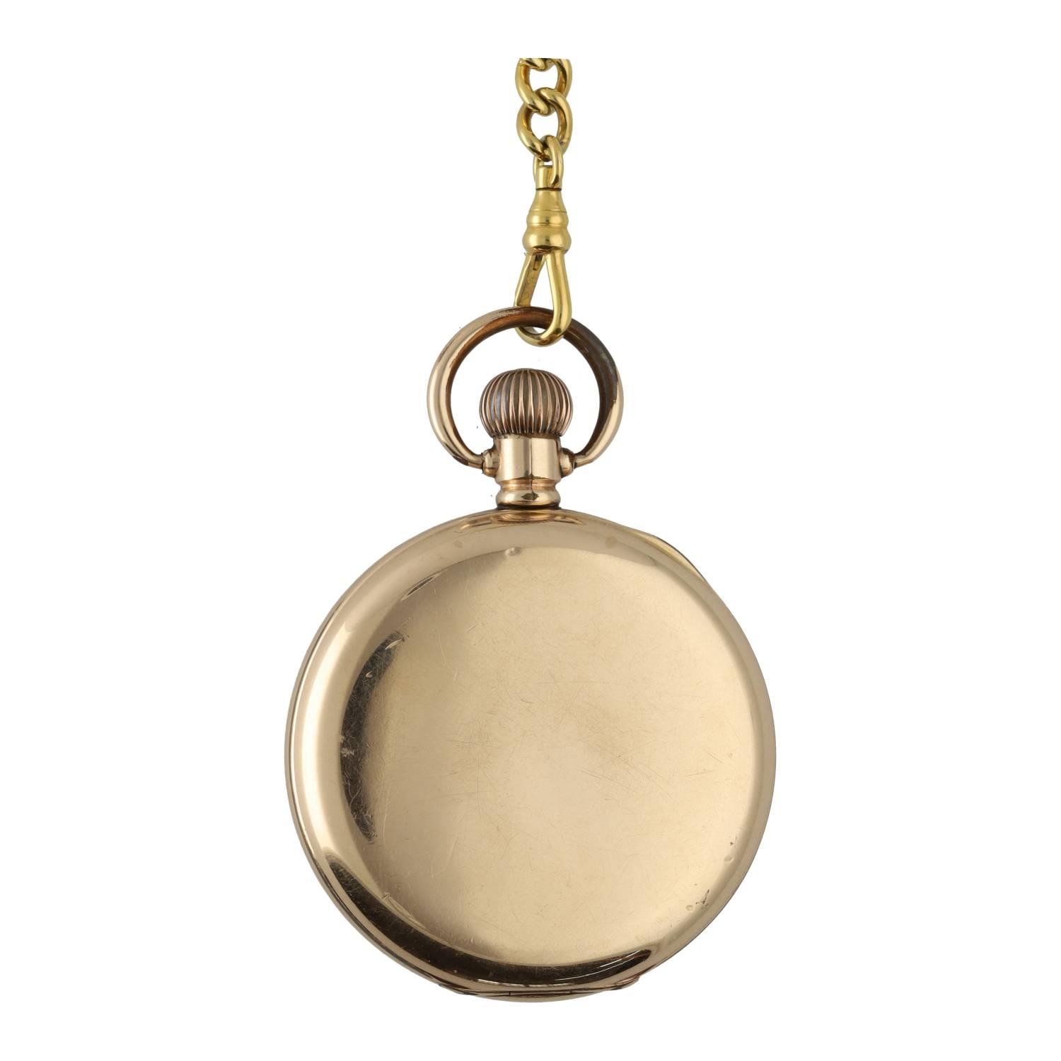 American Waltham gold plated half hunter lever pocket watch, circa 1908, serial no. 1749278, - Image 5 of 5