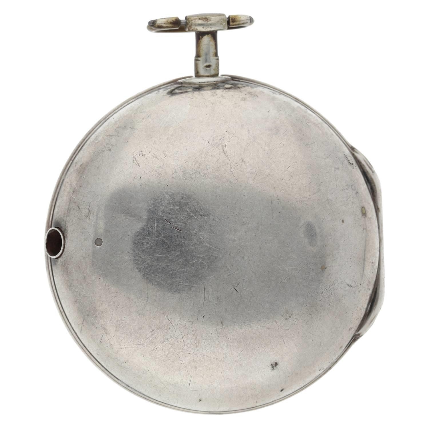 Jno. Lownt, Fecit - George III English silver pair cased verge pocket watch, London 1769, signed - Image 8 of 10