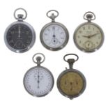 Ingersoll Triumph chrome cased pocket watch, 51mm; together with a Westclox Pocket Ben chrome
