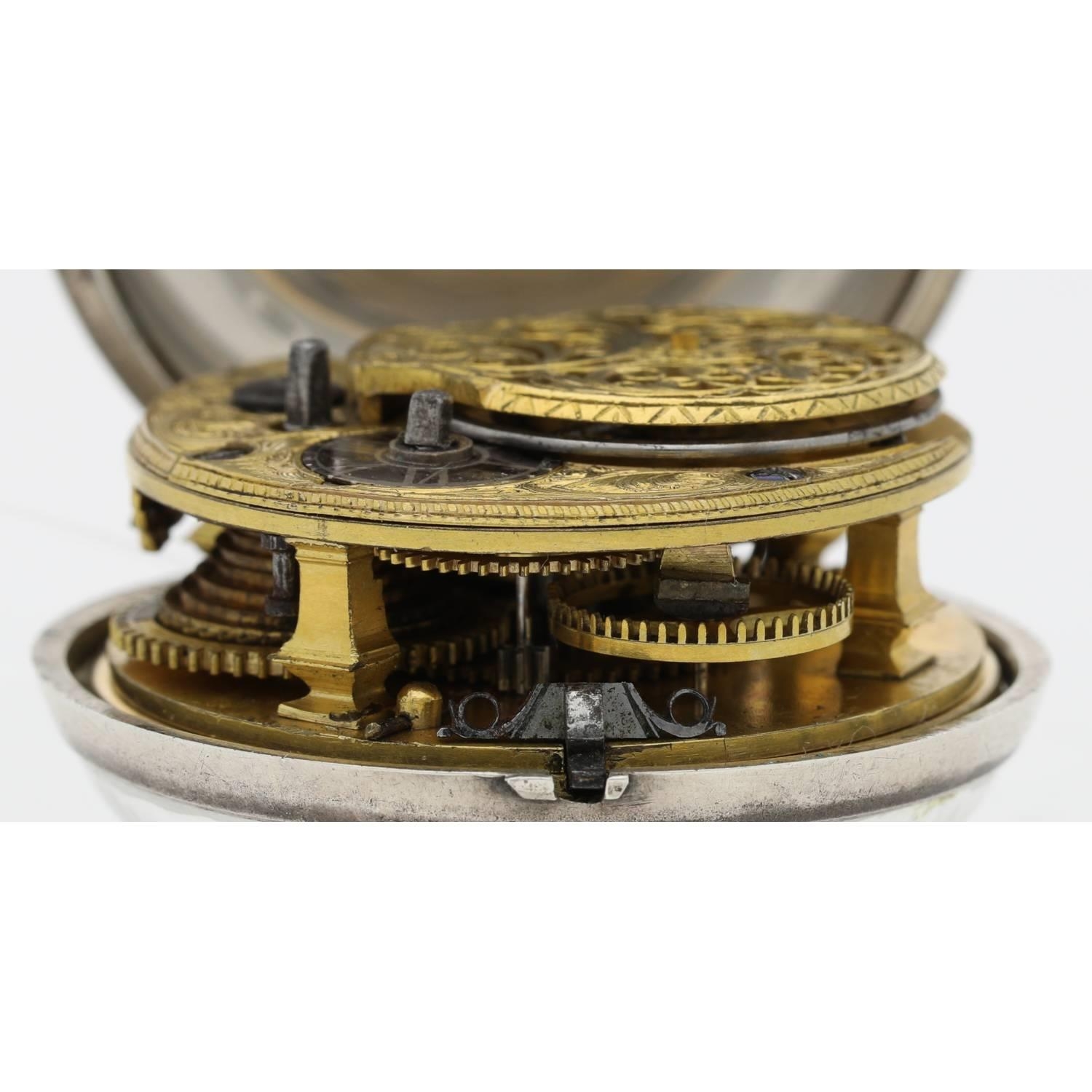 D. Edmonds, Liverpool - George III silver pair cased verge pocket watch, London 1780, signed fusee - Bild 10 aus 10