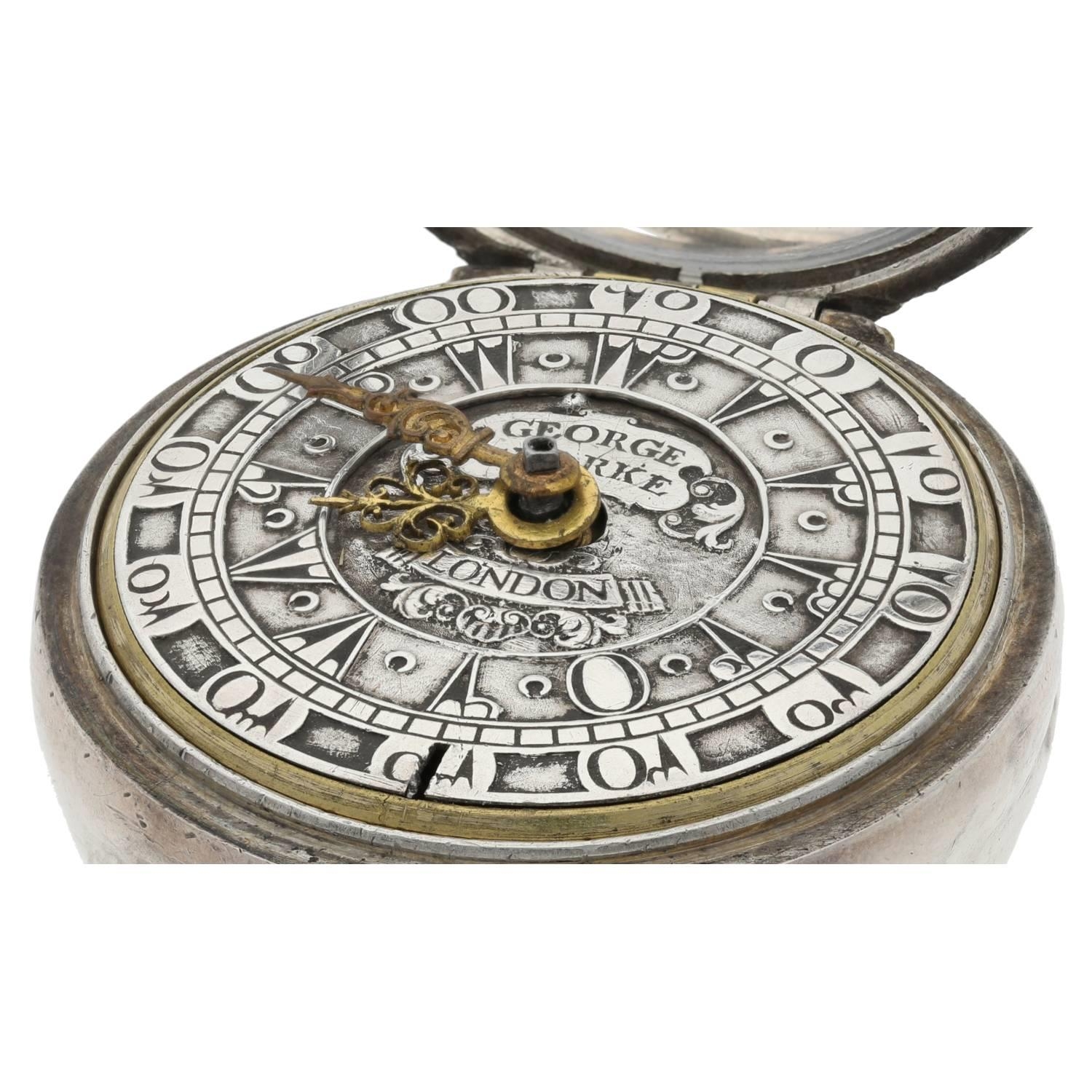 George Clarke, London - mid-18th century silver pair cased verge pocket watch made for the Turkish - Image 8 of 10