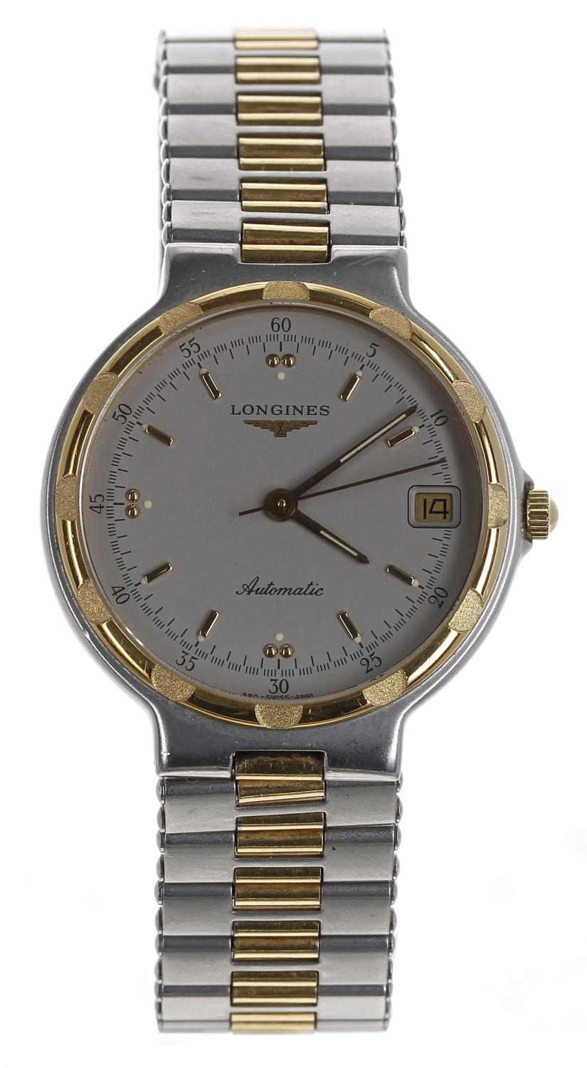 Longines Las Vegas Conquest automatic titanium and gold gentleman's wristwatch, circa 1980s, grey