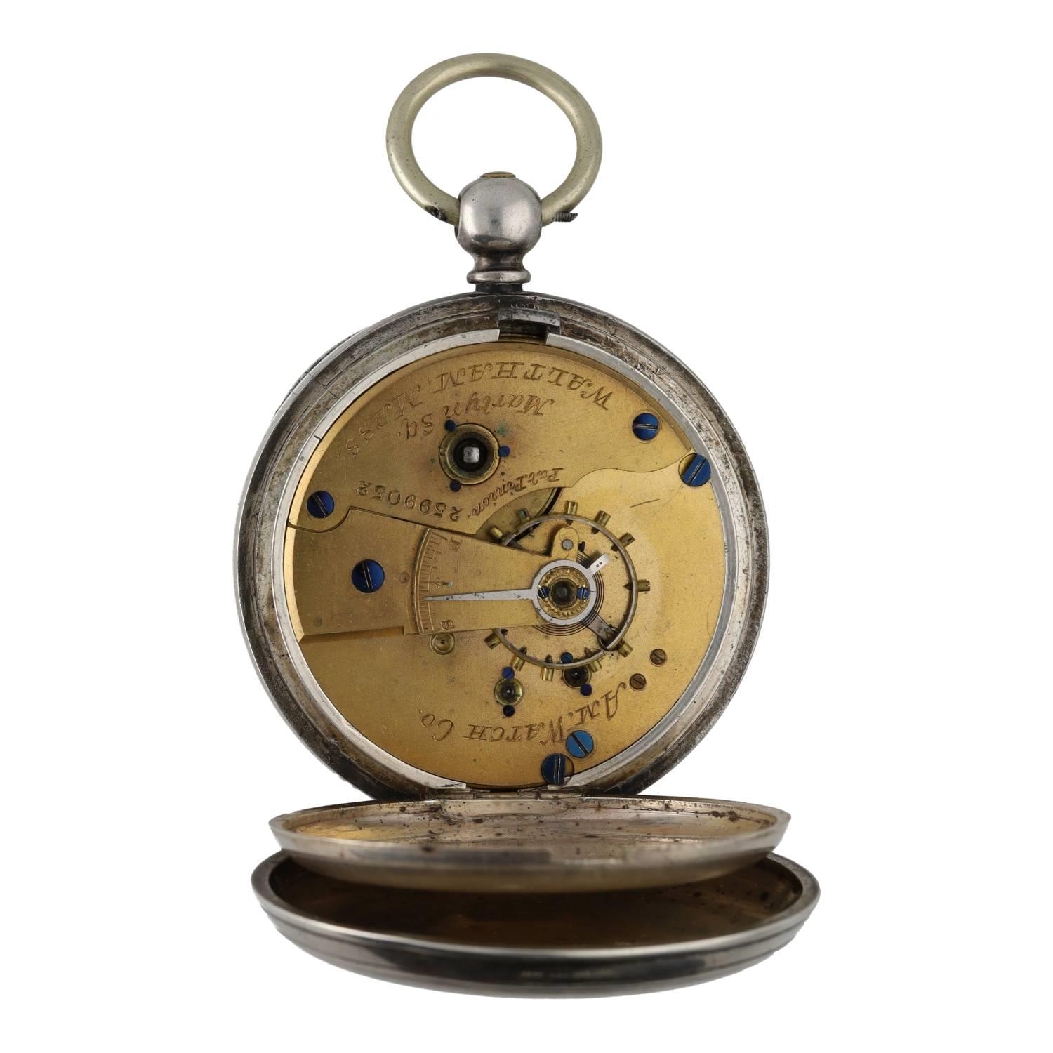 American Waltham 'Martyn Sq.' silver lever pocket watch, circa 1884, serial no. 2599052, signed - Image 2 of 3