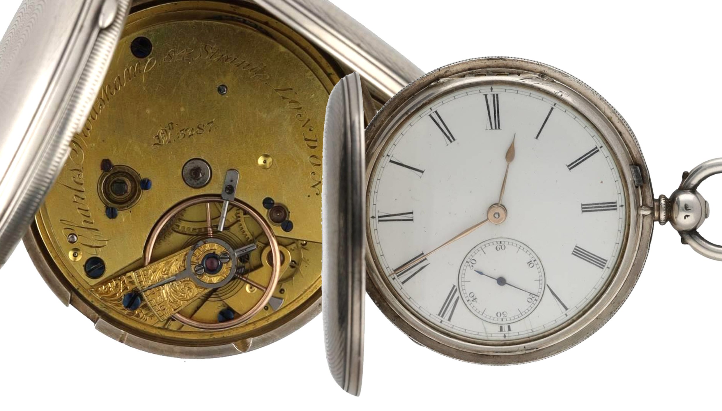 Charles Frodsham, London - Victorian silver fusee lever hunter pocket watch, London 1853, the