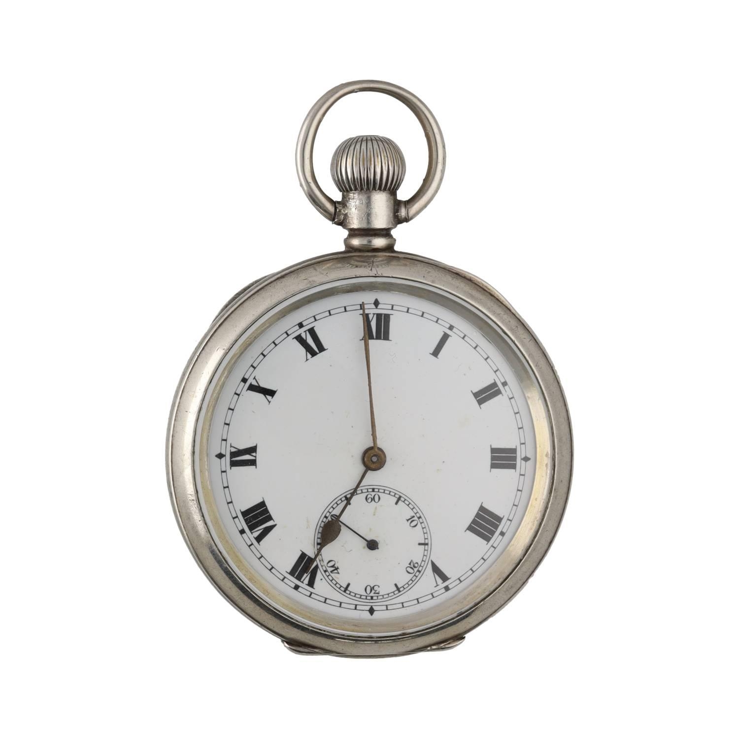 Limit silver lever pocket watch, Birmingham 1916, signed movement, hinged cuvette, Roman numeral