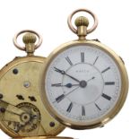 Victorian 18ct Centre Second Chronograph lever pocket watch, Chester 1885, unsigned three quarter