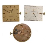 Omega - Three Omega wristwatch movements; cal. 711, 671, 620