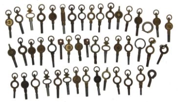 Collection of assorted pocket watch keys (45 approximately)