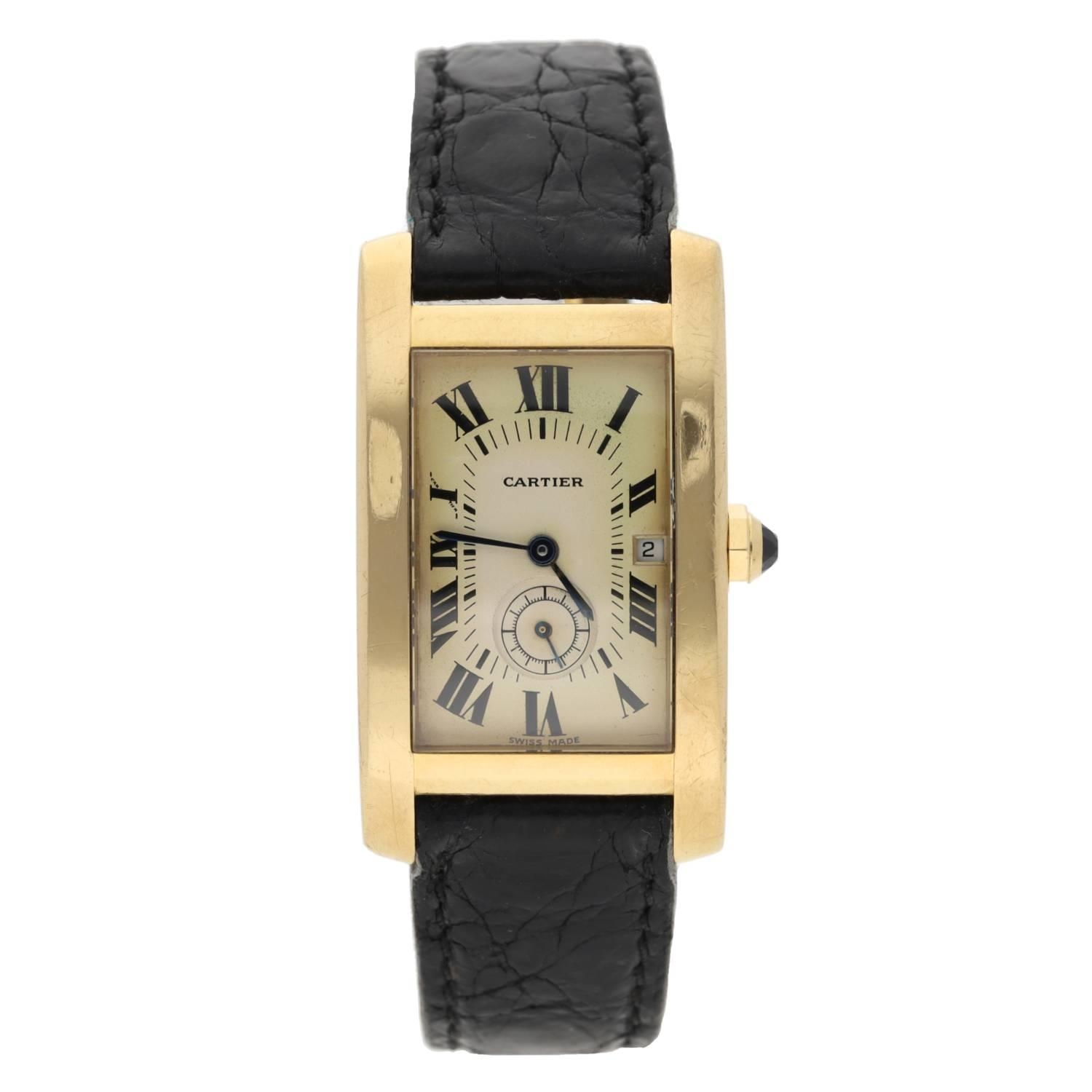 Cartier Tank Américane 18ct wristwatch, reference no. 8012905, serial no. 0005xx, silvered dial with