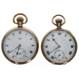 Limit No. 2 gold plated lever pocket watch, within a Dennison Star case, 50mm; together with a Swiss