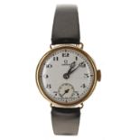 Omega 9ct wire-lug lady's wristwatch, Birmingham 1934, case no. 551215, serial no. 7879xxx, circular