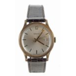 Garrard 9ct automatic gentleman's wristwatch, London 1974, circular silvered dial with applied baton