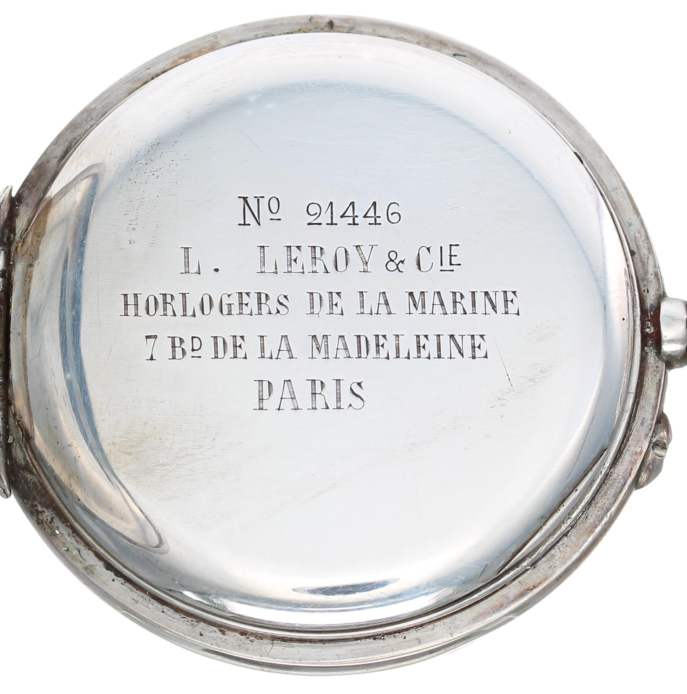 Le Roy & Cie - French white metal lever pocket watch, signed gilt frosted bar movement signed with - Bild 4 aus 5