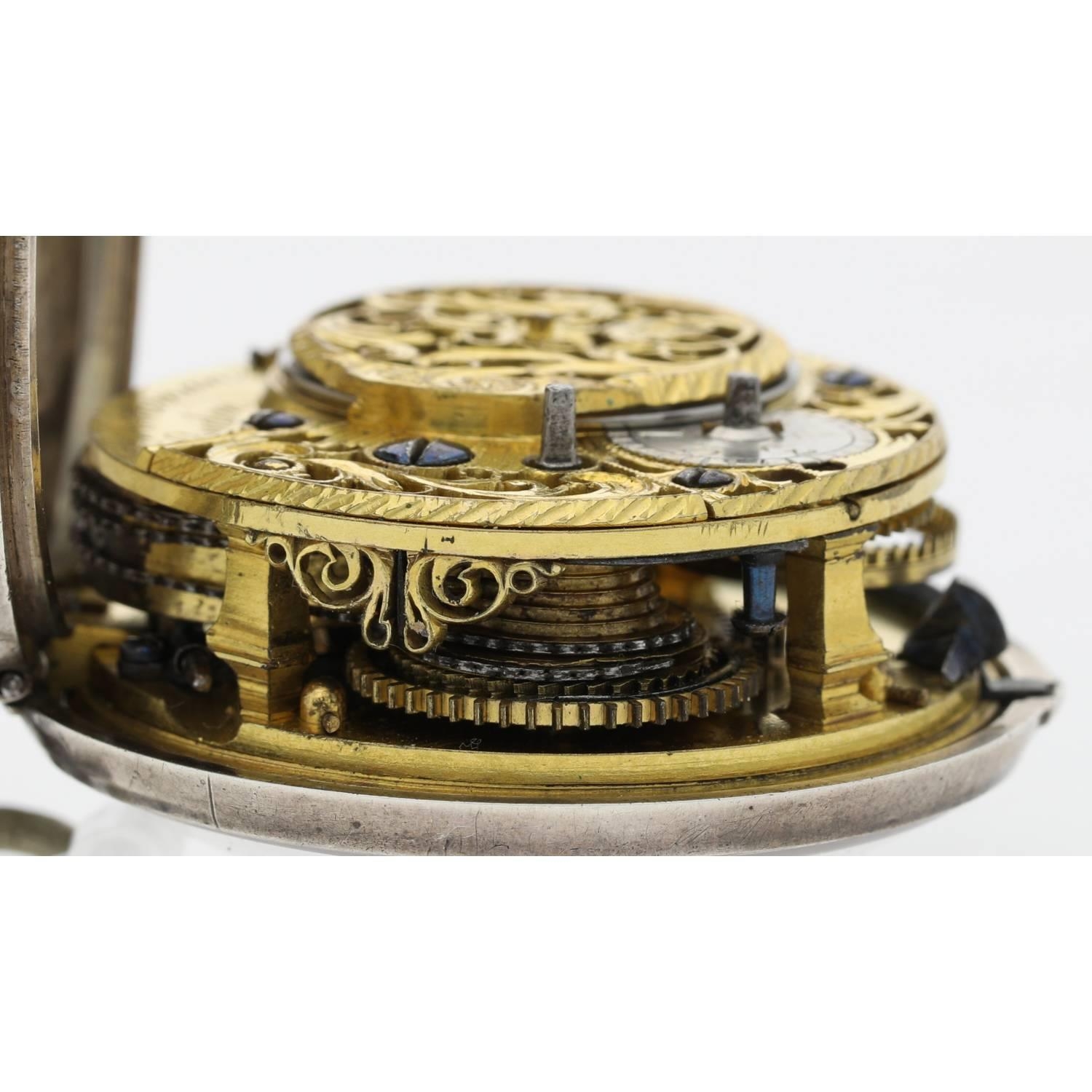 Jno Woodman, London - George III English silver pair cased verge pocket watch, London 1771, signed - Image 6 of 10