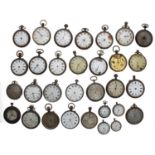 Quantity of gunmetal pocket and fob watches principally for repair/spares (30 approx)