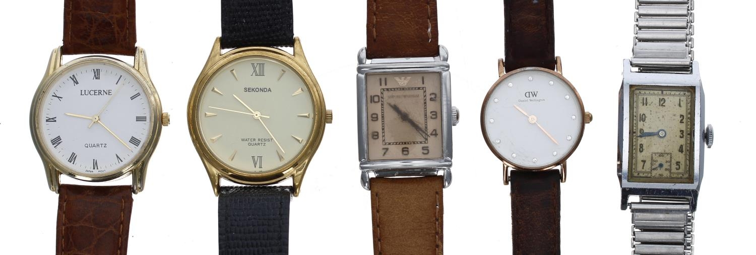 Quantity of assorted gentleman's and ladies wristwatches to include Lucerne Quartz, Sekonda