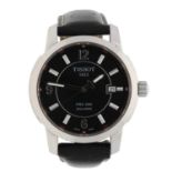 Tissot PRC 200 stainless steel gentleman's wristwatch, reference no. T014410A, black dial, quartz,