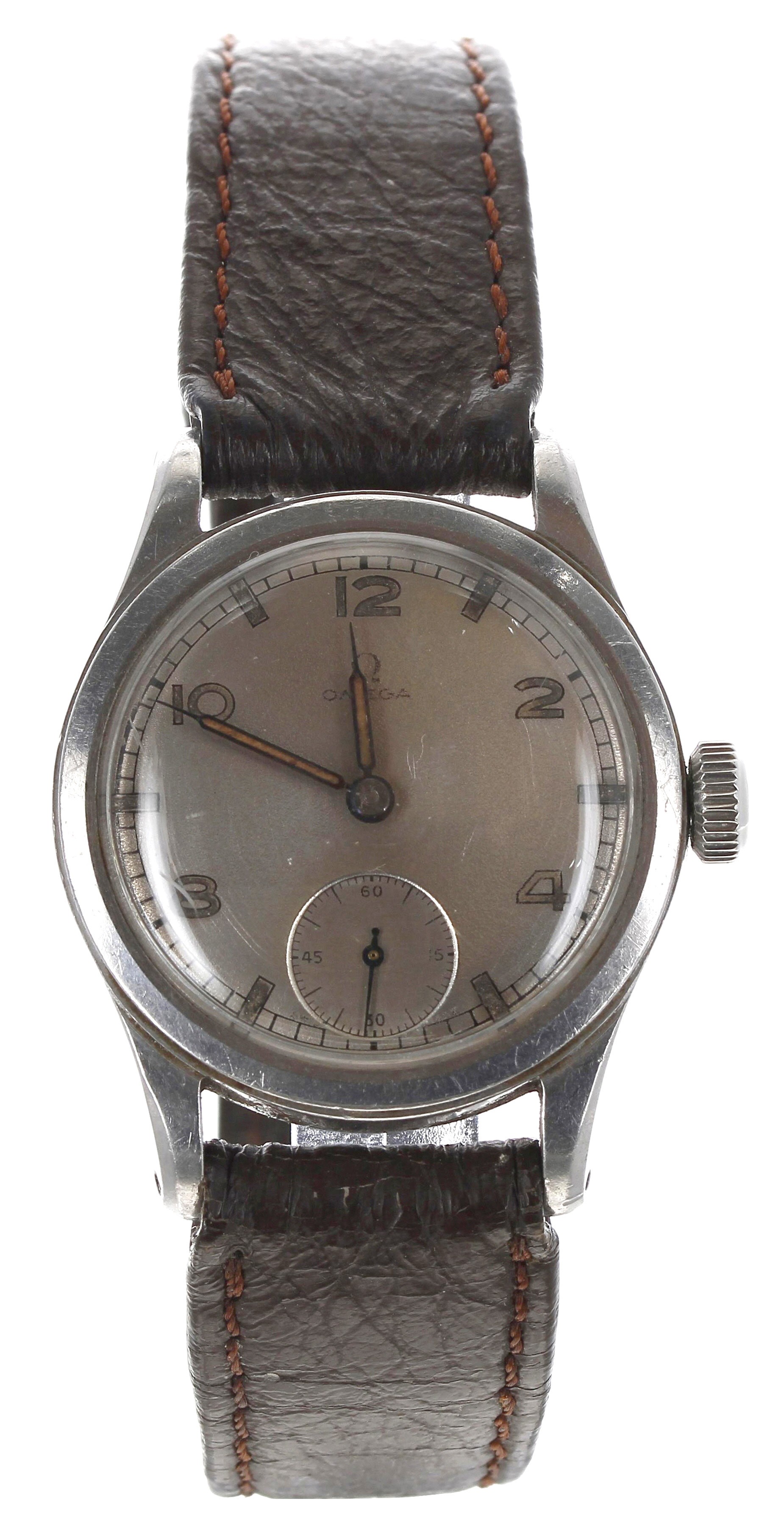 Omega WWII period mid-size stainless steel wristwatch, reference no. 2165, case no. 15xx, serial no.