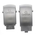 Omega - Two Omega stainless steel bracelet clasps, reference. STZ004666 and STZ001154 (2)