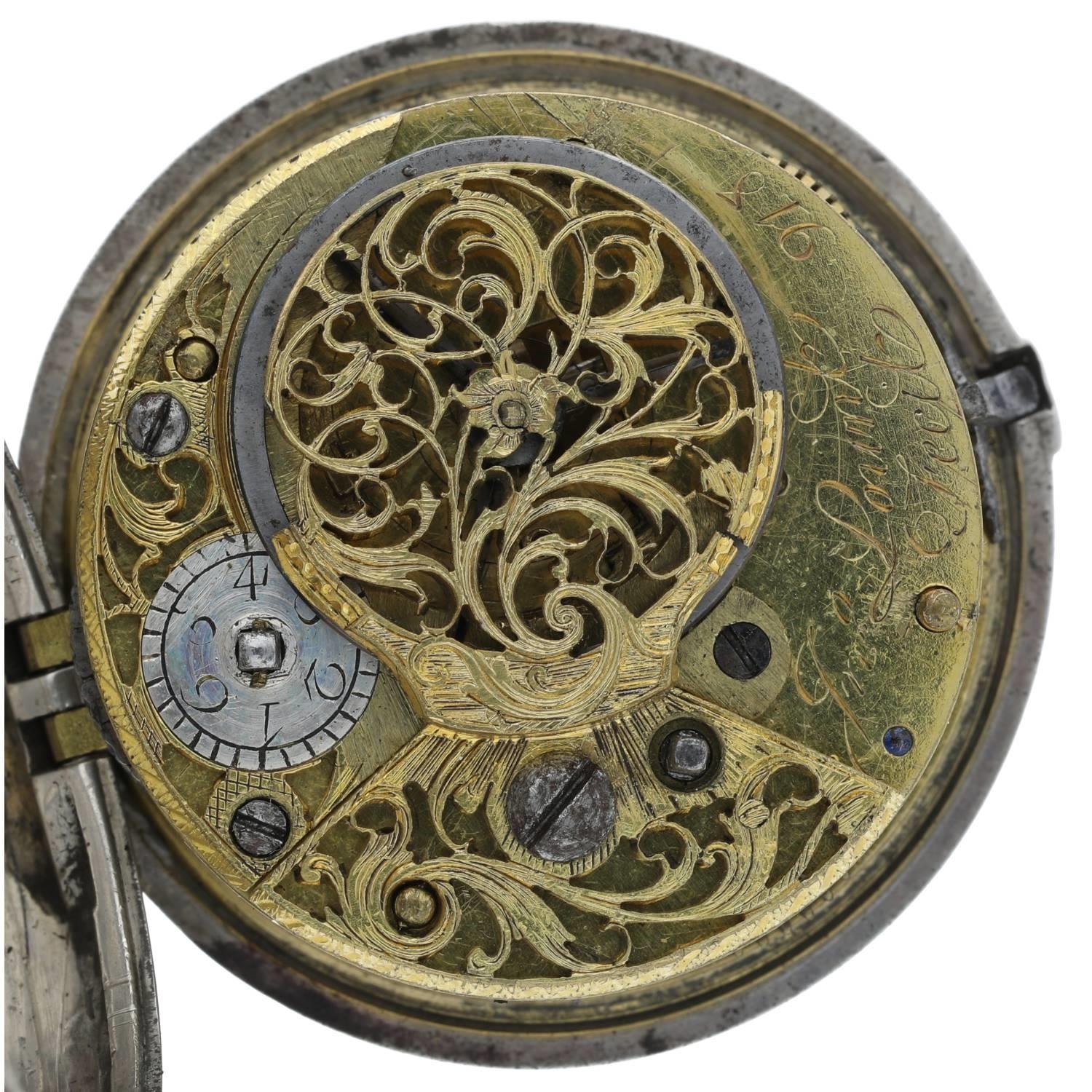 Jno. Lownt, Fecit - George III English silver pair cased verge pocket watch, London 1769, signed - Image 4 of 10