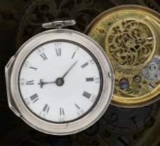 Jno. Camden, London - George III silver pair cased verge pocket watch, London 1776, signed fusee