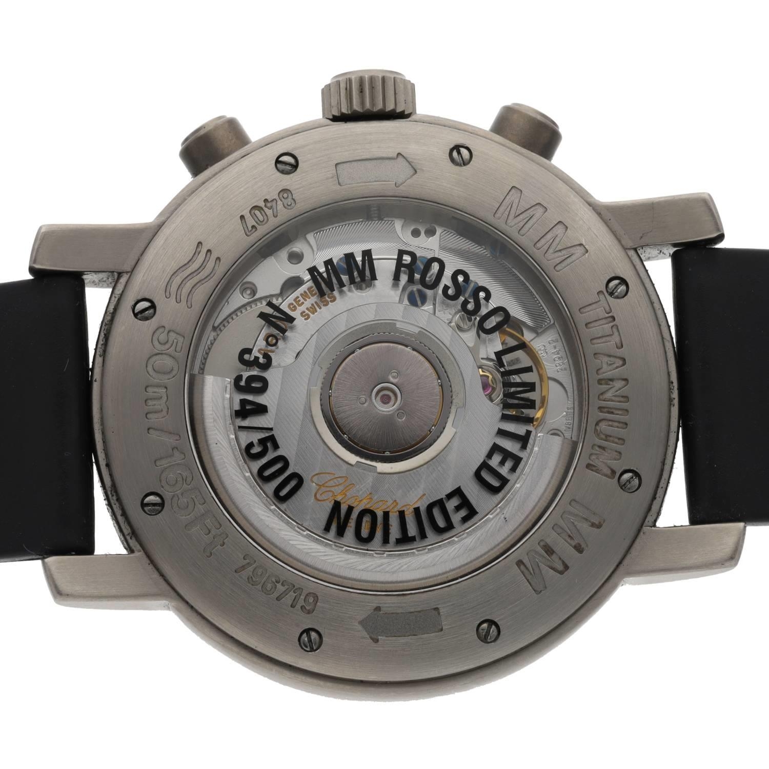 Chopard Mille Miglia MM Rosso Limited Edition Chronograph automatic titanium gentleman's wristwatch, - Bild 2 aus 3