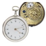 Jon Pallisone, London - George III silver pair cased verge pocket watch, London 1797, signed fusee