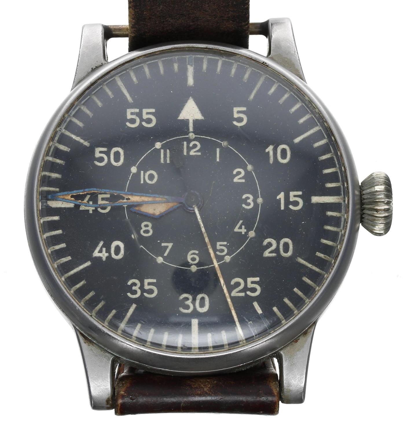 A. Lange & Sohne Rare German Military WWII Luftwaffe 'B.Uhr' pilots/navigators watch, ref no. 127-