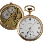 American Waltham 'Traveler' gold plated lever pocket watch, circa 1902, serial no. 11399670,